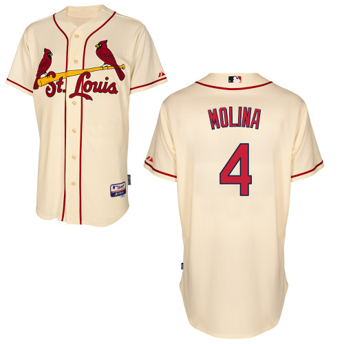 Yadier Molina #4 Youth Baseball Jersey-St Louis Cardinals Authentic Alternate Cool Base MLB Jersey